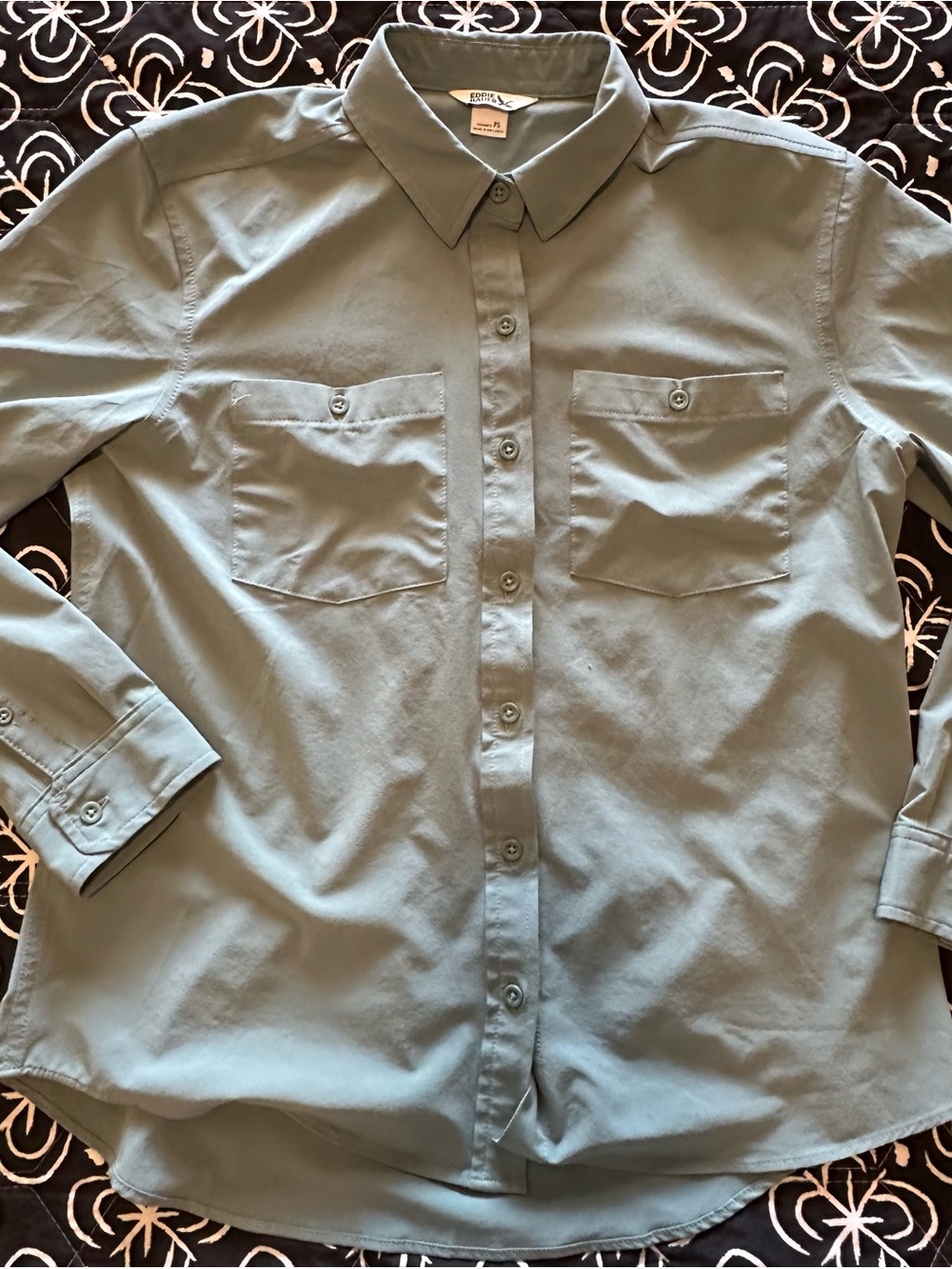 Eddie Bauer Women's Departure Long-Sleeve Shirt- size small, light sage green